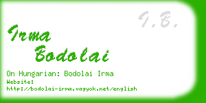 irma bodolai business card